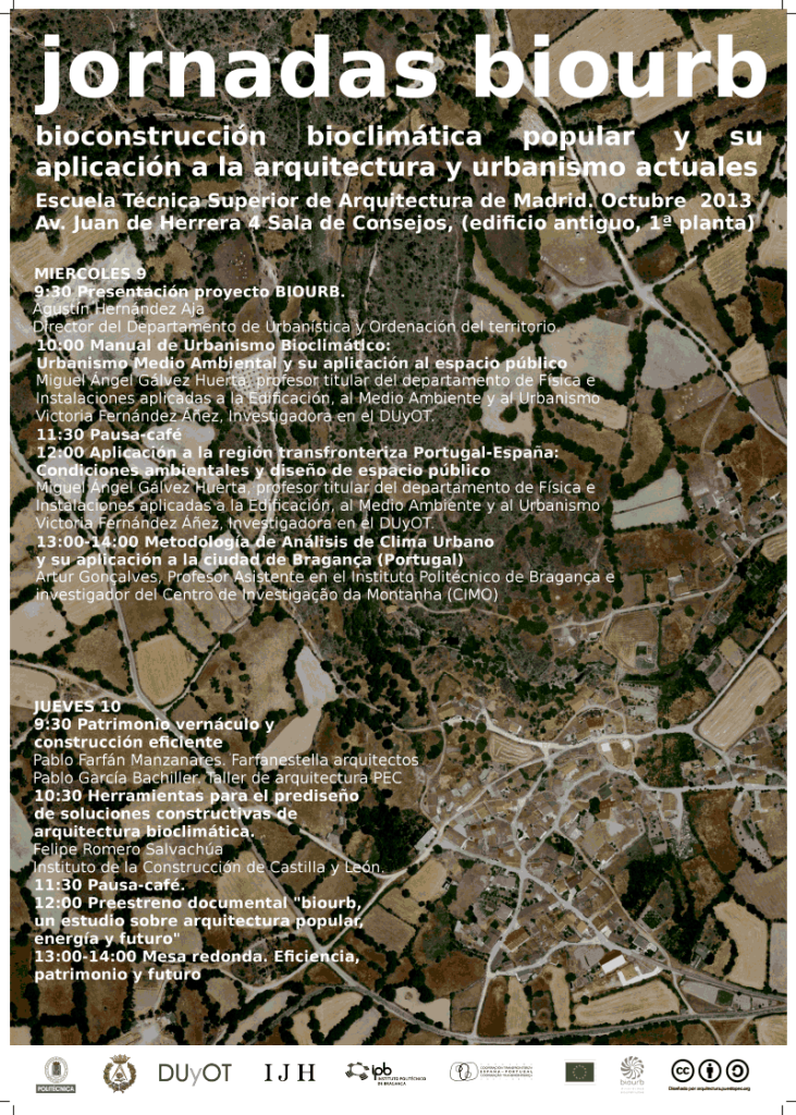 Cartel de las jornadas BIOURB en la Escuela de Arquitectura de Madrid