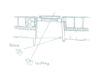 Croquis de una sección constructiva: rehabilitación energética y patrimonial